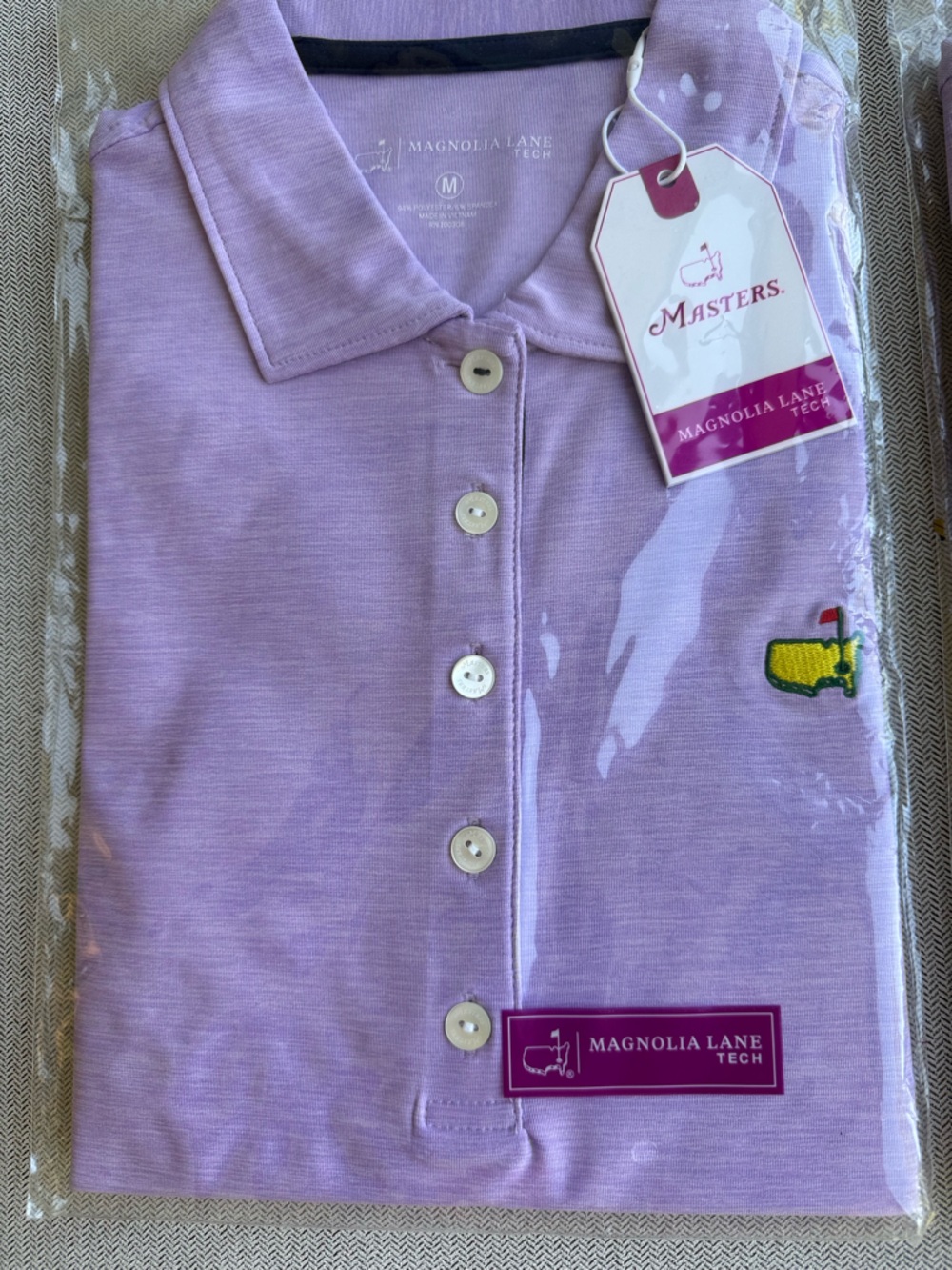 Augusta National Masters Magnolia Lane Tech Women’s Lavender Polo NEW Package M